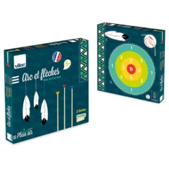 Arc démonté + 3 flèches en boîte cible