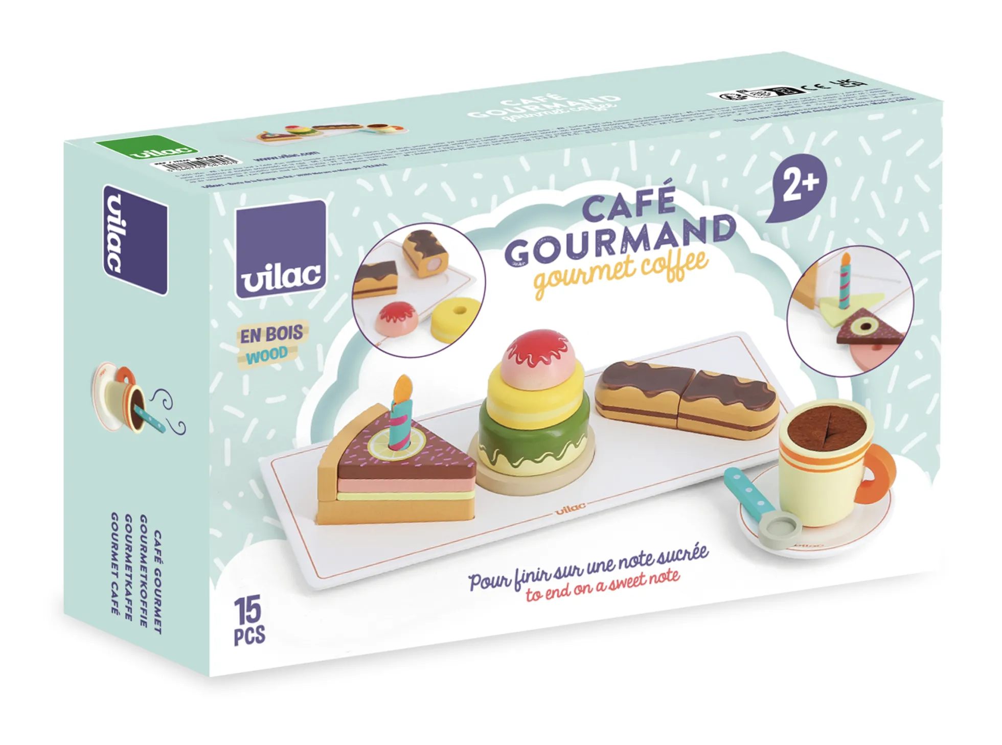 Café gourmand en bois, jeu d’imitation