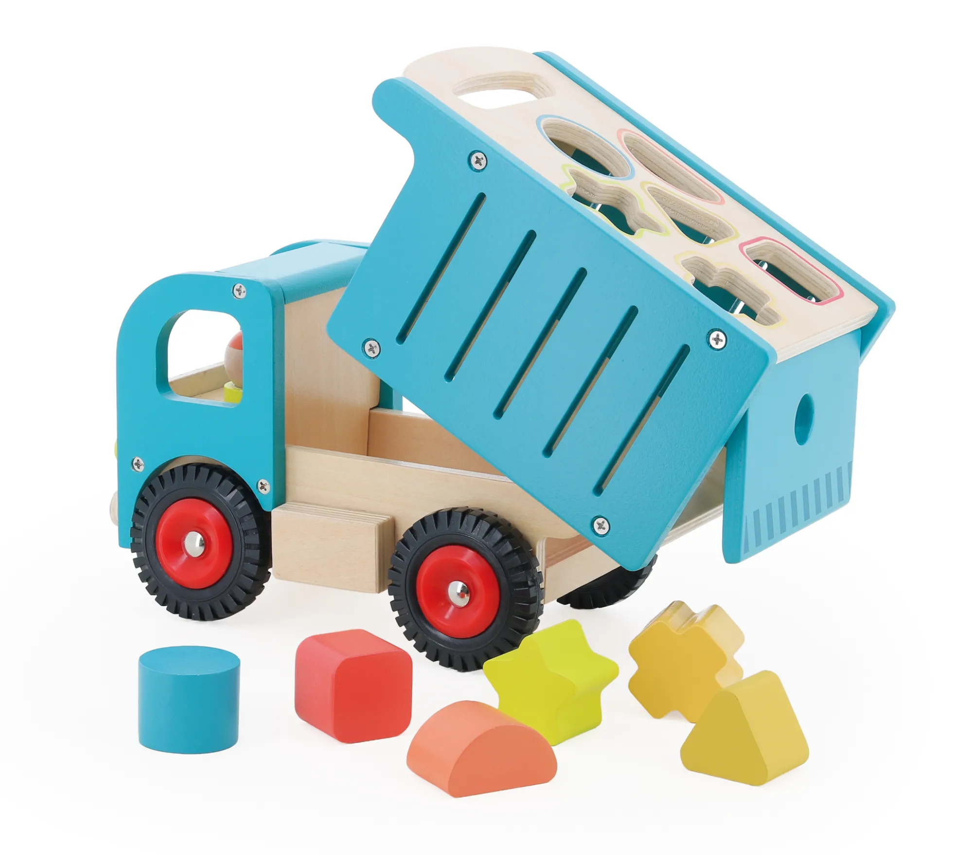 Camion de tri d’éveil en bois – Boîte à formes