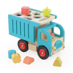 Camion de tri d’éveil en bois – Boîte à formes