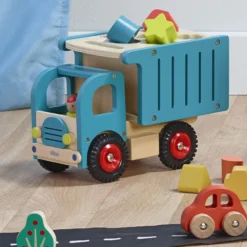 Camion de tri d’éveil en bois – Boîte à formes