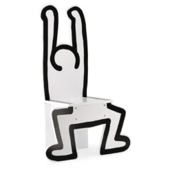 Chaise en bois, Blanche - Keith Haring