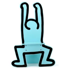 Chaise en bois, Bleue - Keith Haring