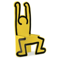 Chaise en bois, Jaune - Keith Haring