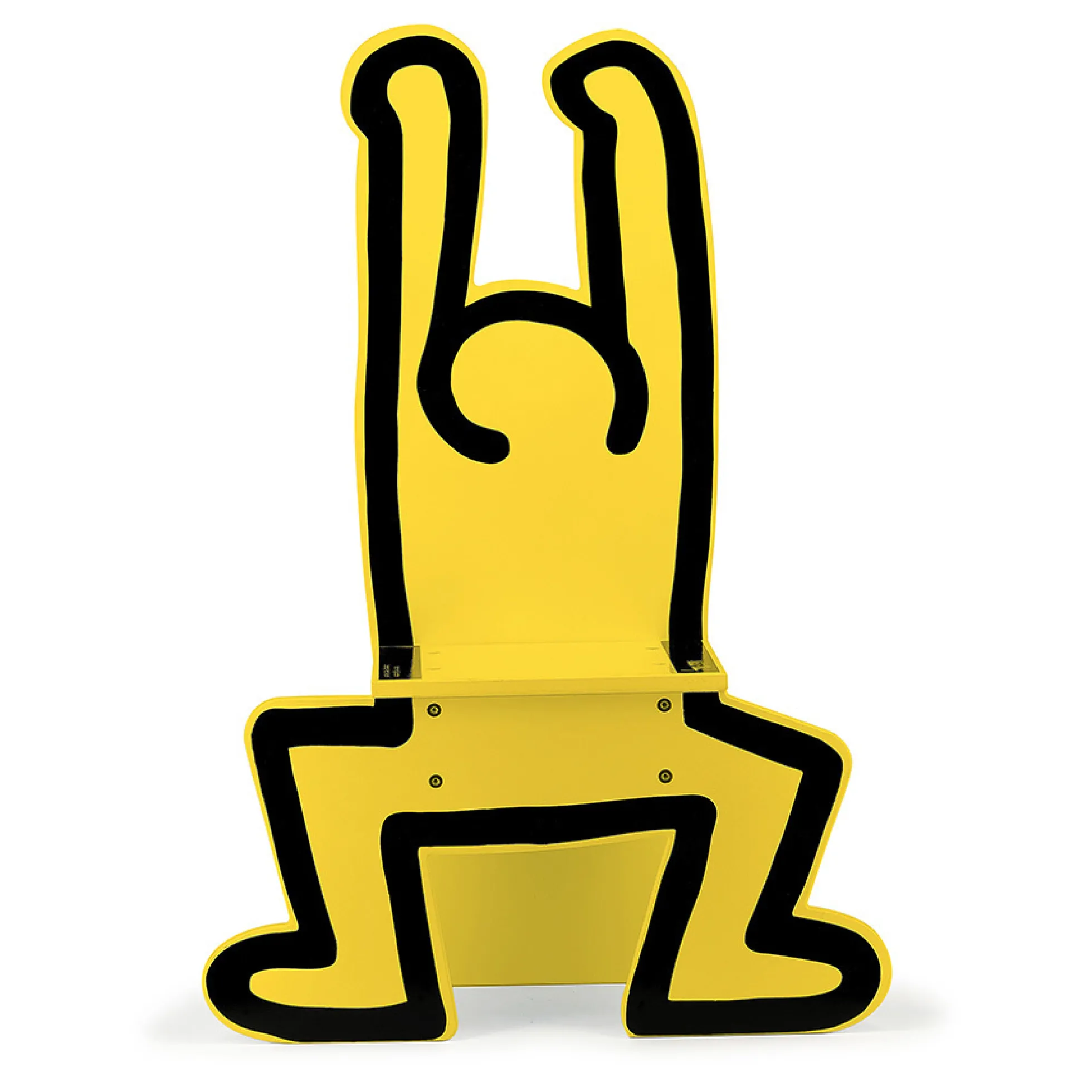 Chaise en bois, Jaune - Keith Haring