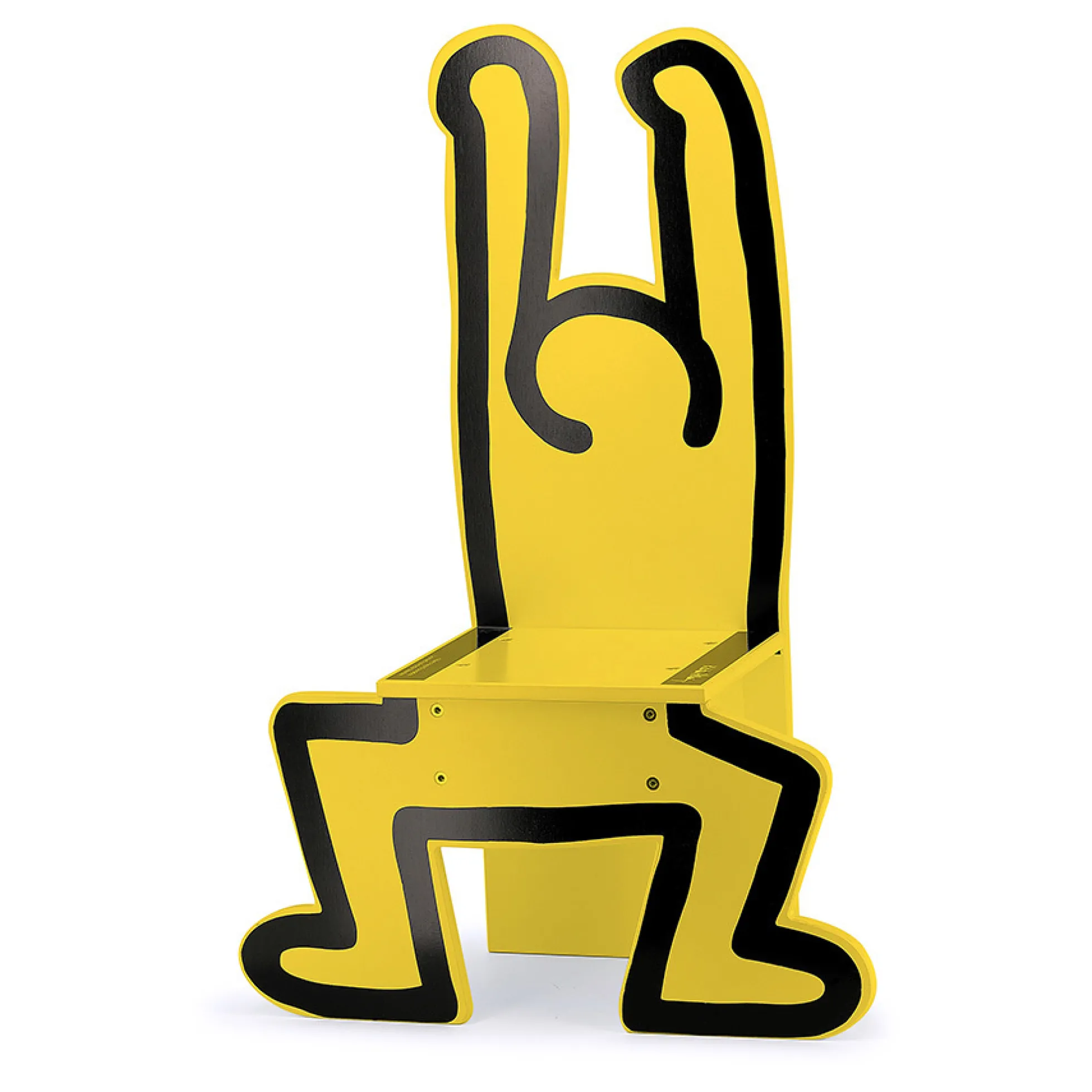 Chaise en bois, Jaune - Keith Haring