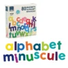 Coffret de magnets en bois, 80 lettres minuscules