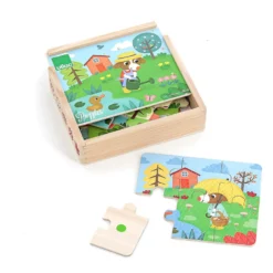 Coffret de 4 puzzles en bois, Les 4 saisons - Mélusine Allirol