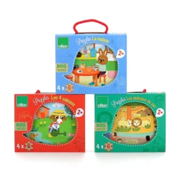 Coffret de 4 puzzles en bois, Les 4 saisons - Mélusine Allirol
