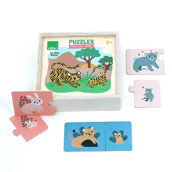 Coffret de 12 puzzles en bois, Maman-bébé - Michelle Carlslund