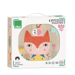 Coffret de 4 puzzles évolutifs en bois - Suzy Ultman
