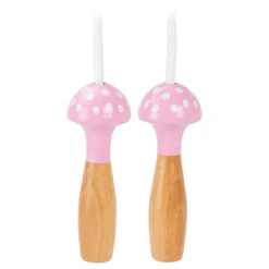 Corde à sauter rose bicolore à pois