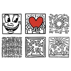 Cubes en bois - Keith Haring