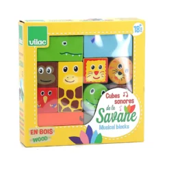 Cubes sonores en bois, La savane