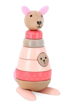 Empilable surprise Kangourou en bois, jouet d’éveil
