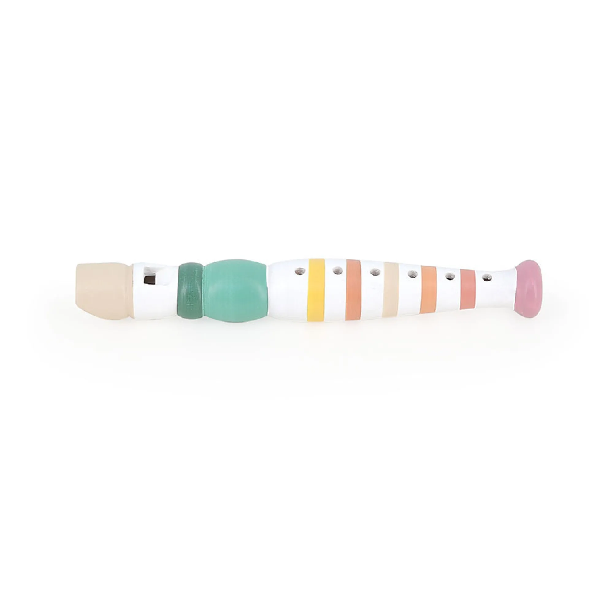 Flûte rayée multicolore en bois