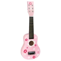 Guitare en bois, Fleurs roses de bohème