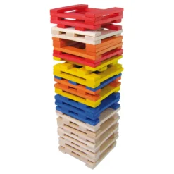 Jeu de construction en bois, Batibloc Color 100 planchettes