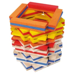 Jeu de construction en bois, Batibloc Color 100 planchettes