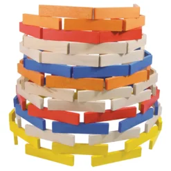 Jeu de construction en bois, Batibloc Color 100 planchettes