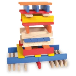 Jeu de construction en bois, Batibloc Color 100 planchettes