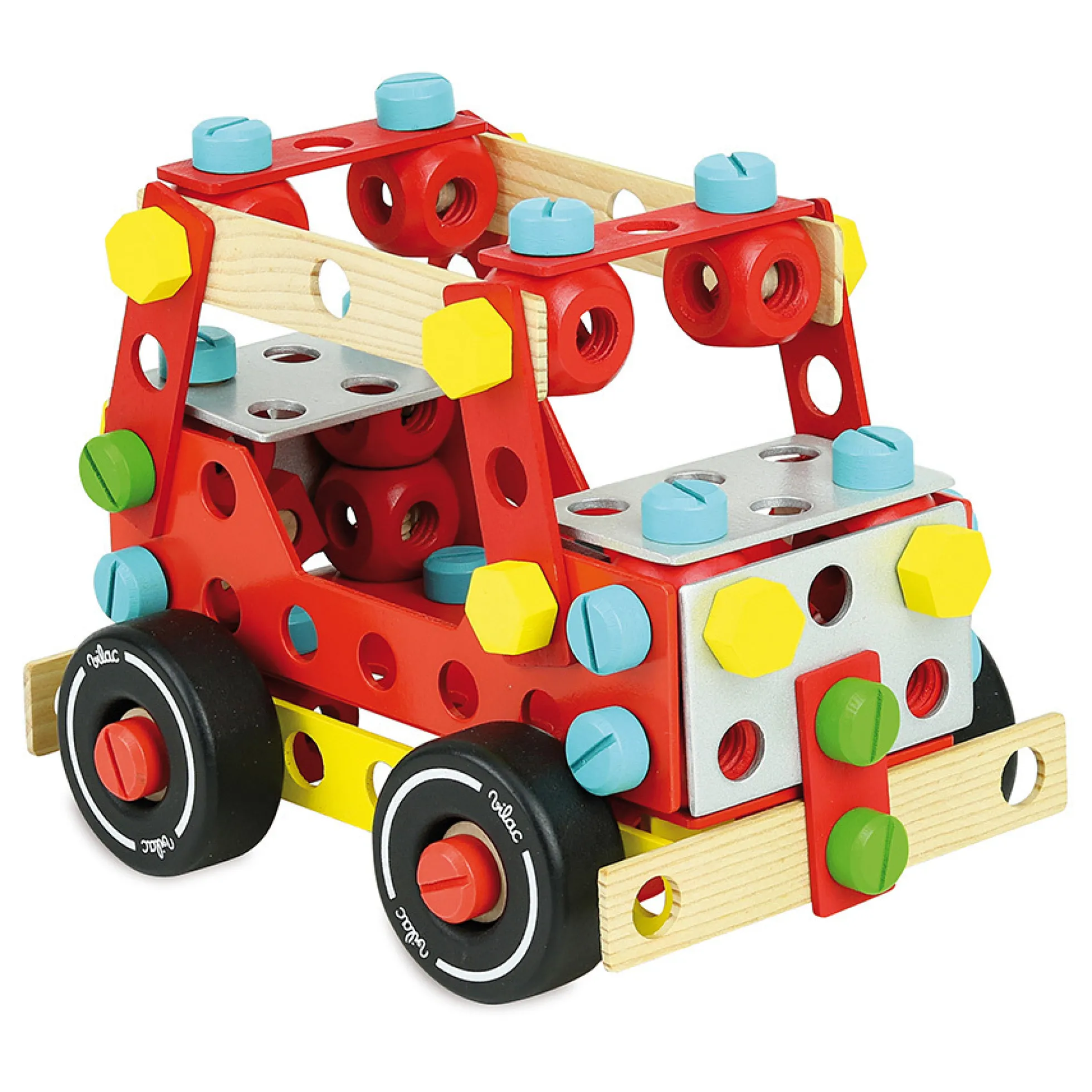 Jeu de construction en bois, coffret Batibloc Super