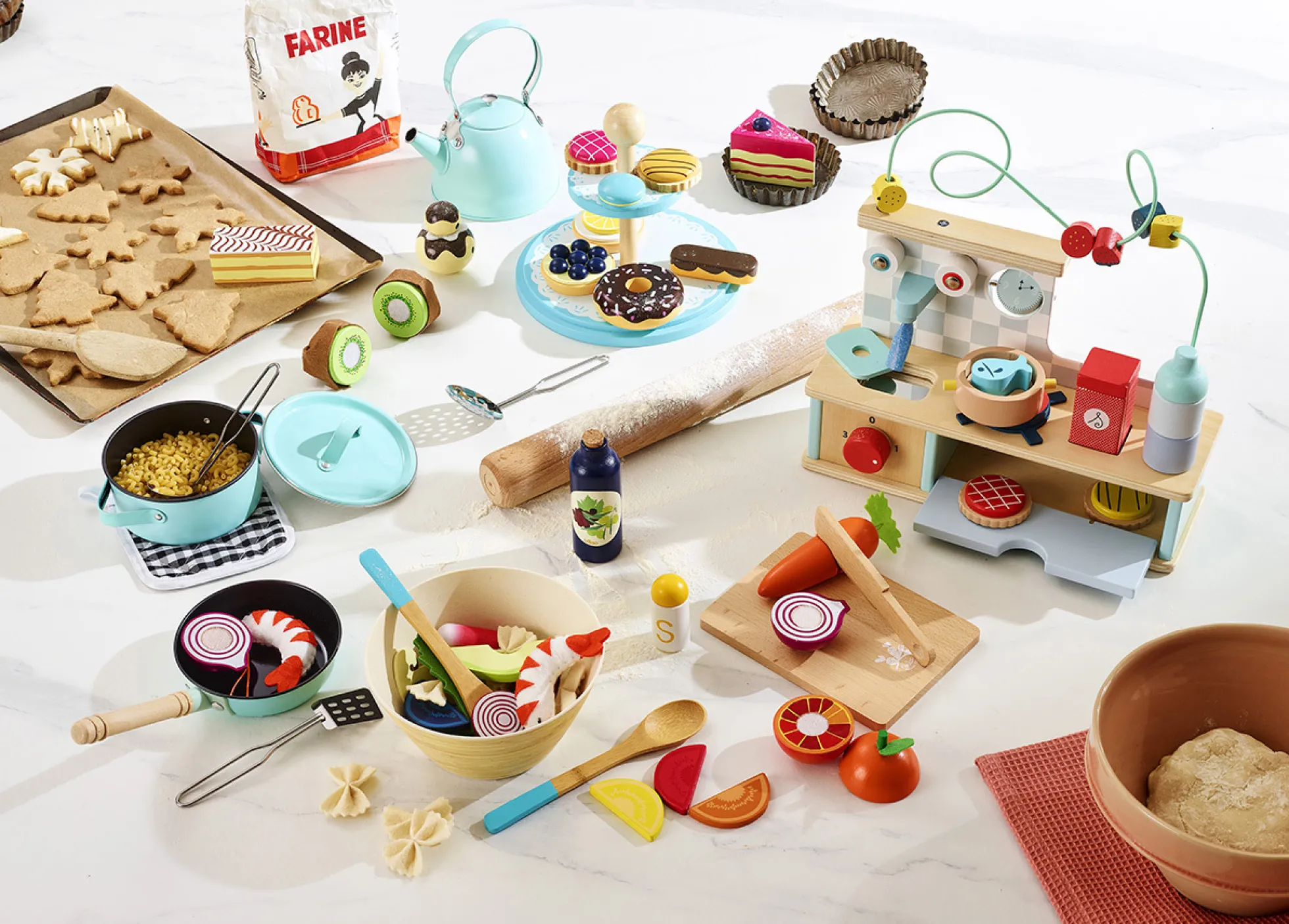 Jeu d’éveil en bois, Cuisine multi-activités