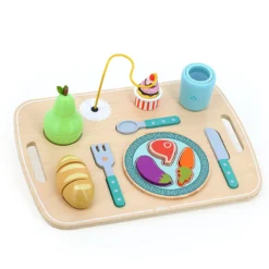 Jeu d’éveil en bois, Plateau repas multi-activités