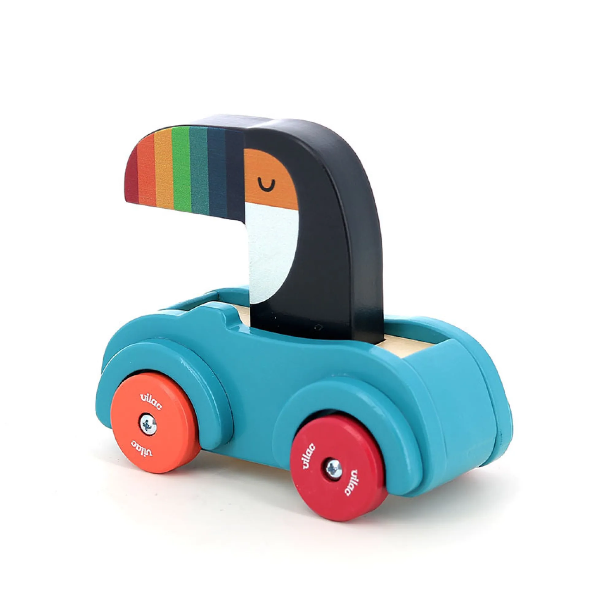 Jeu d’éveil en bois, Voiture klaxon Le toucan - Andy Westface