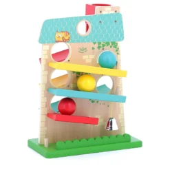 Jouet d’éveil en bois, Maison des boules illustrée