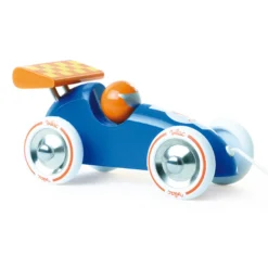 Jouet à tirer, Voiture de course - Bleu-orange