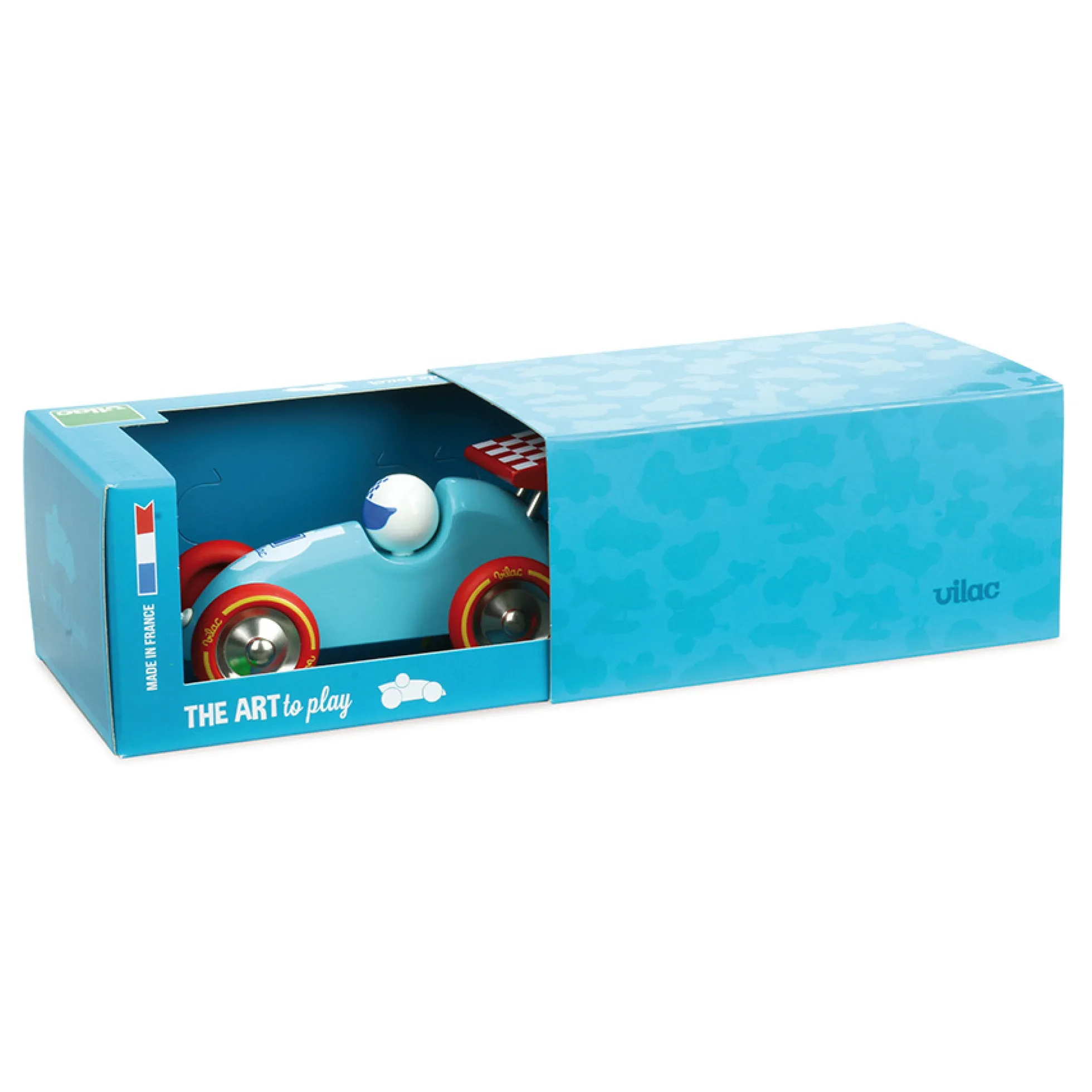 Jouet à tirer, Voiture de course - Turquoise-rouge
