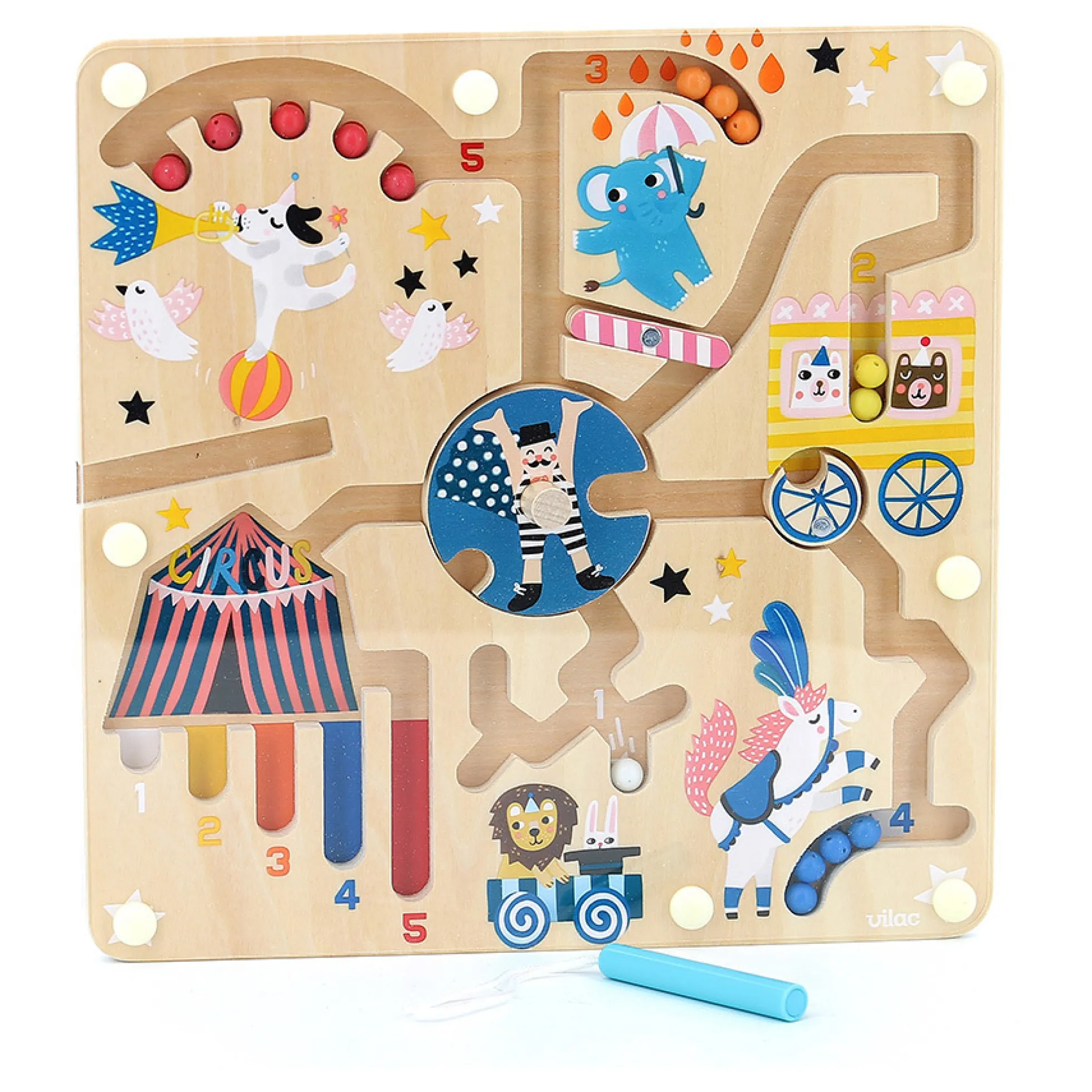 Labyrinthe magnétique en bois, Circus - Michelle Carlslund