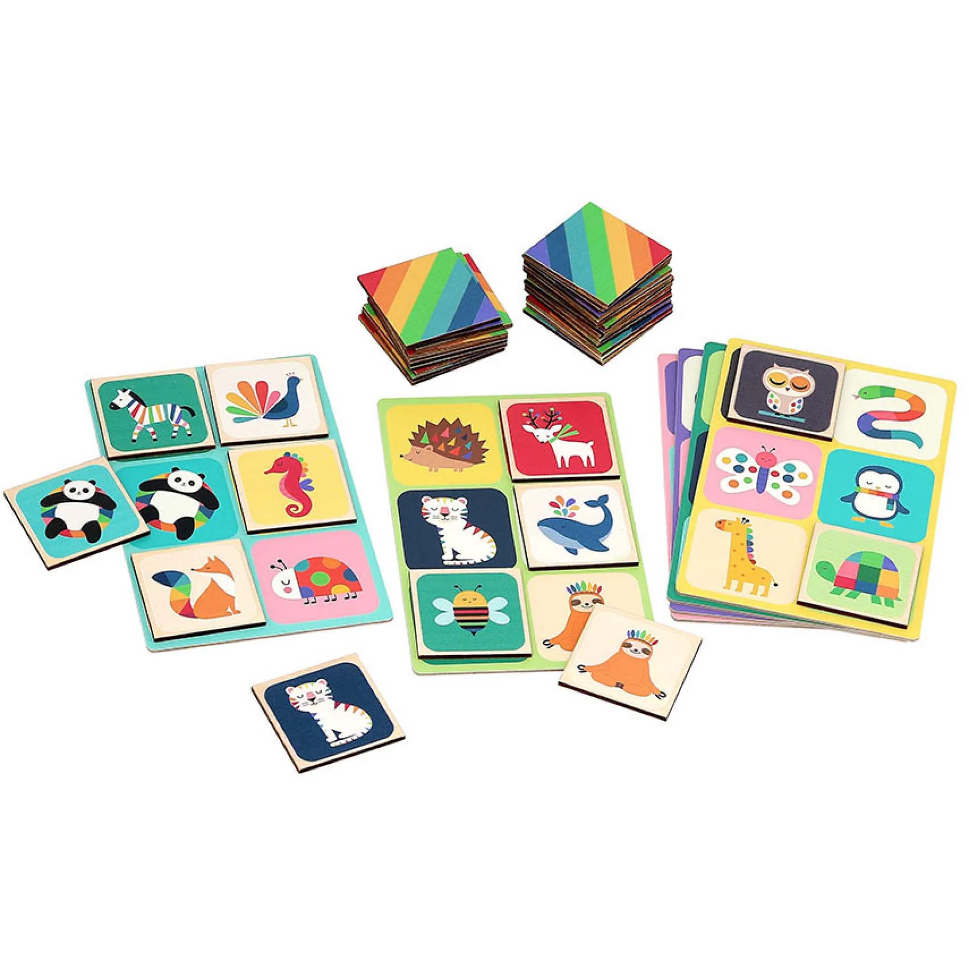 Loto en bois, Animaux arc-en-ciel - Andy Westface