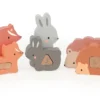 Maman-bébé 1, 2, 3, 4, 5 - Puzzles d'éveil en bois - animaux à compter