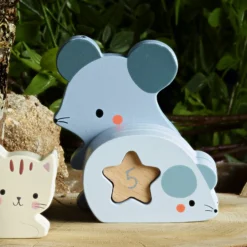 Maman-bébé 1, 2, 3, 4, 5 - Puzzles d'éveil en bois - animaux à compter