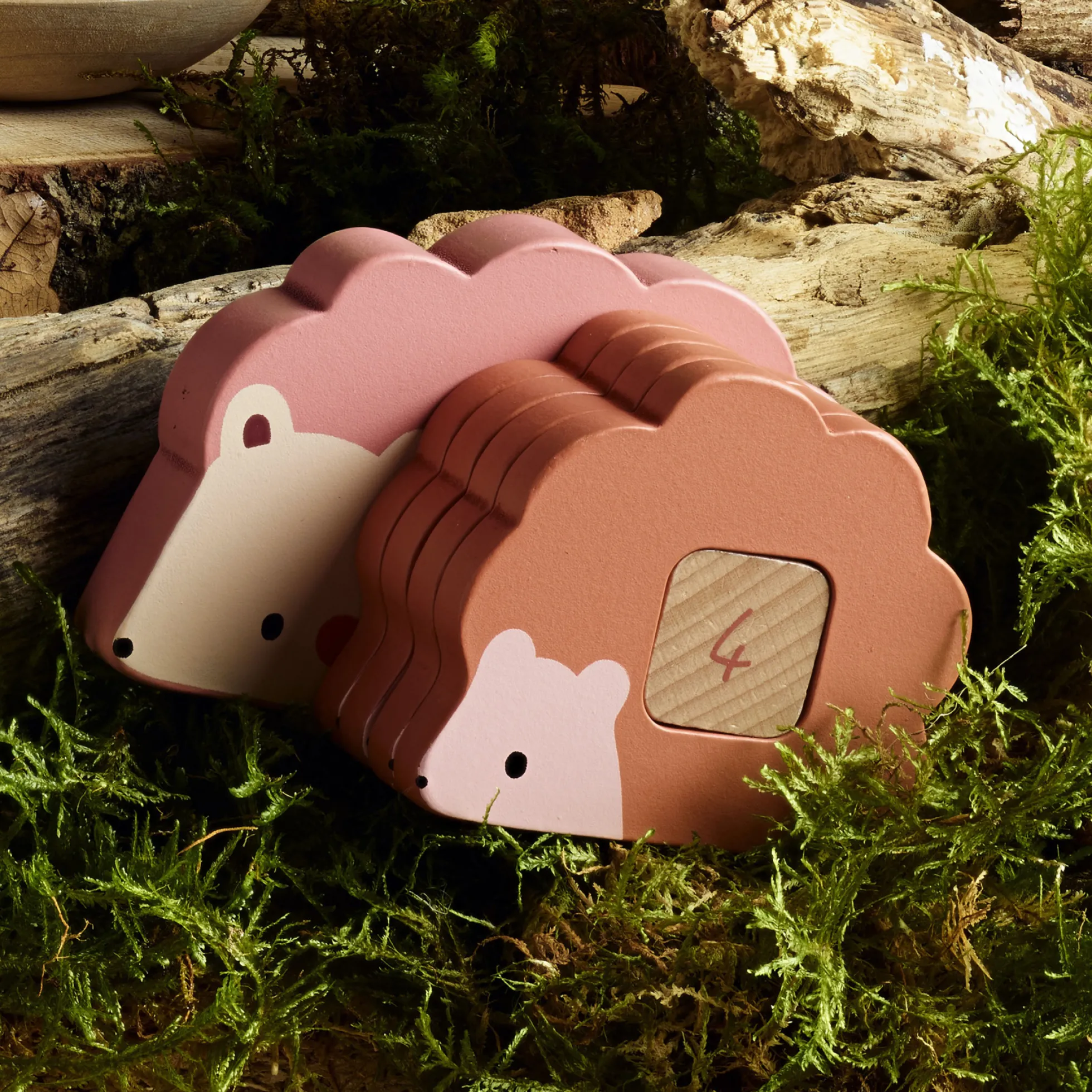 Maman-bébé 1, 2, 3, 4, 5 - Puzzles d'éveil en bois - animaux à compter
