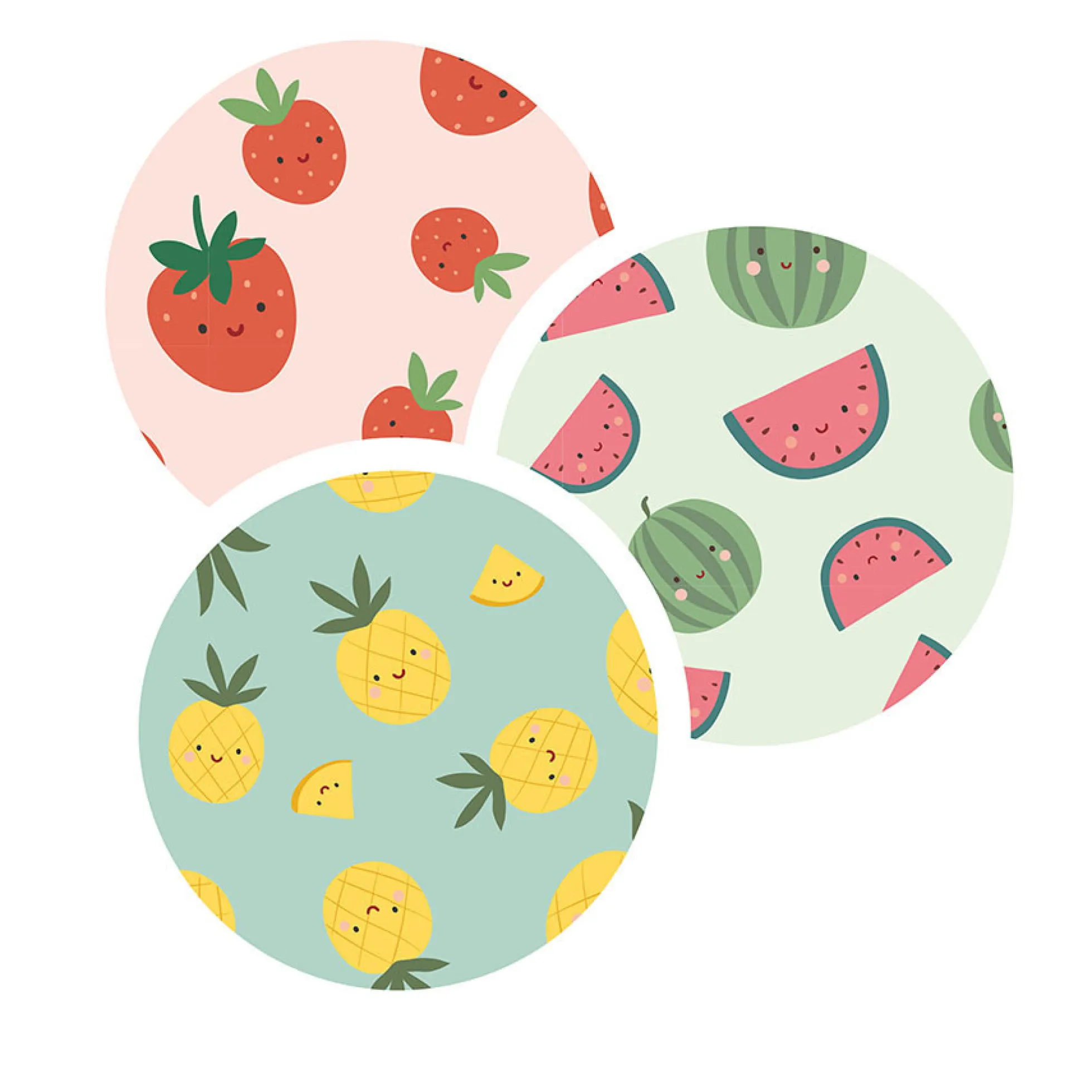 Set de 3 valisettes gigognes en carton, Les fruits gourmands - Sarah Betz