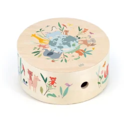 Tambour cajón en bois, Les animaux du monde - Sarah Betz