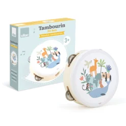 Tambourin en bois, Les animaux du monde - Sarah Betz