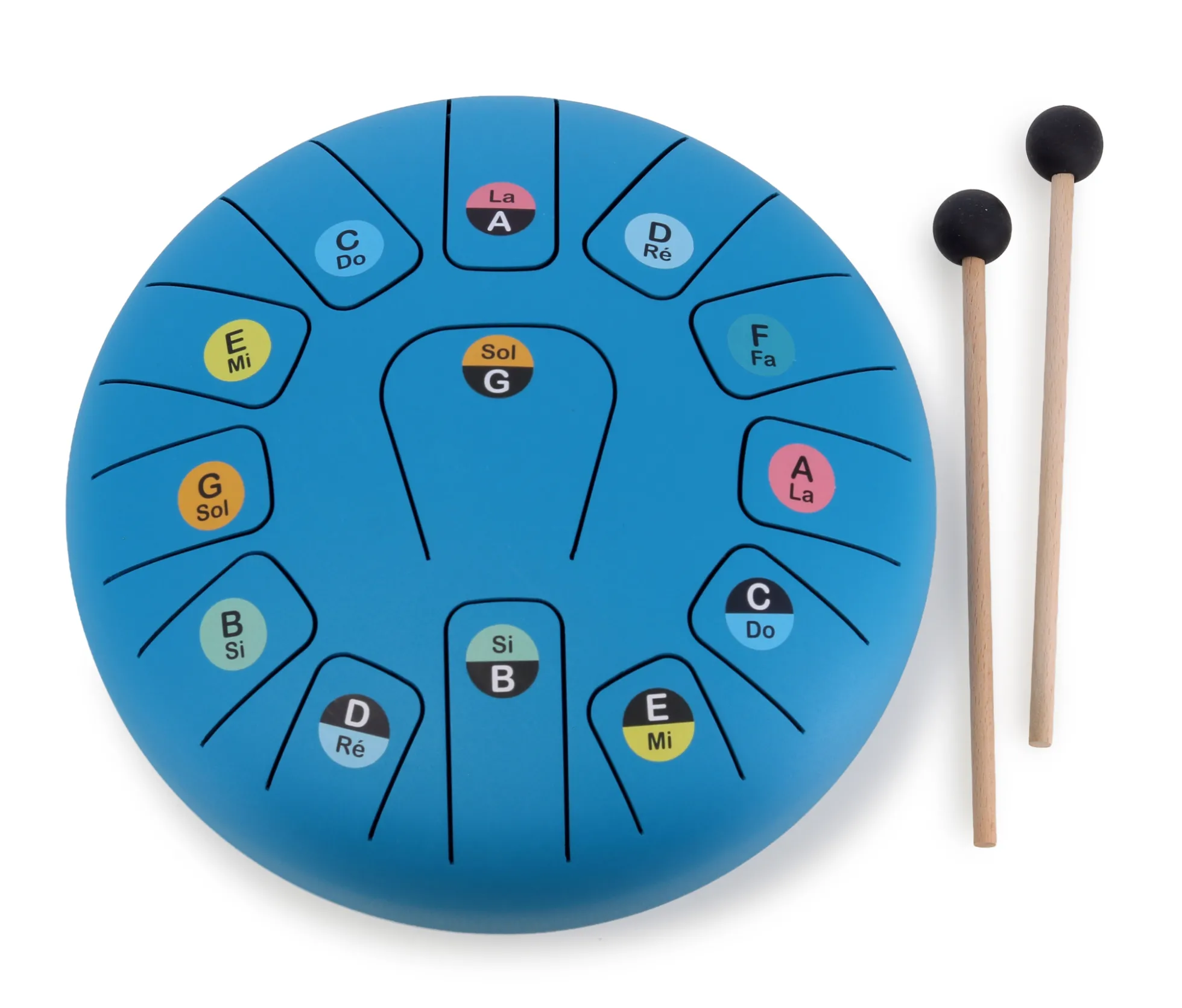Tongue drum 10" (25 cm) en métal – 13 notes