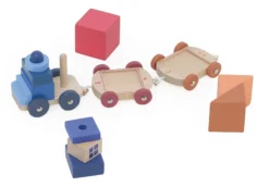 Train de cubes d’éveil multicolore en bois – Apprentissage des chiffres