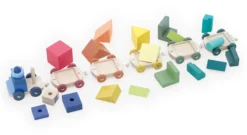 Train de cubes d’éveil multicolore en bois – Apprentissage des chiffres