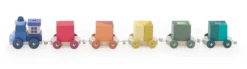 Train de cubes d’éveil multicolore en bois – Apprentissage des chiffres