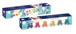 Train de cubes d’éveil multicolore en bois – Apprentissage des chiffres