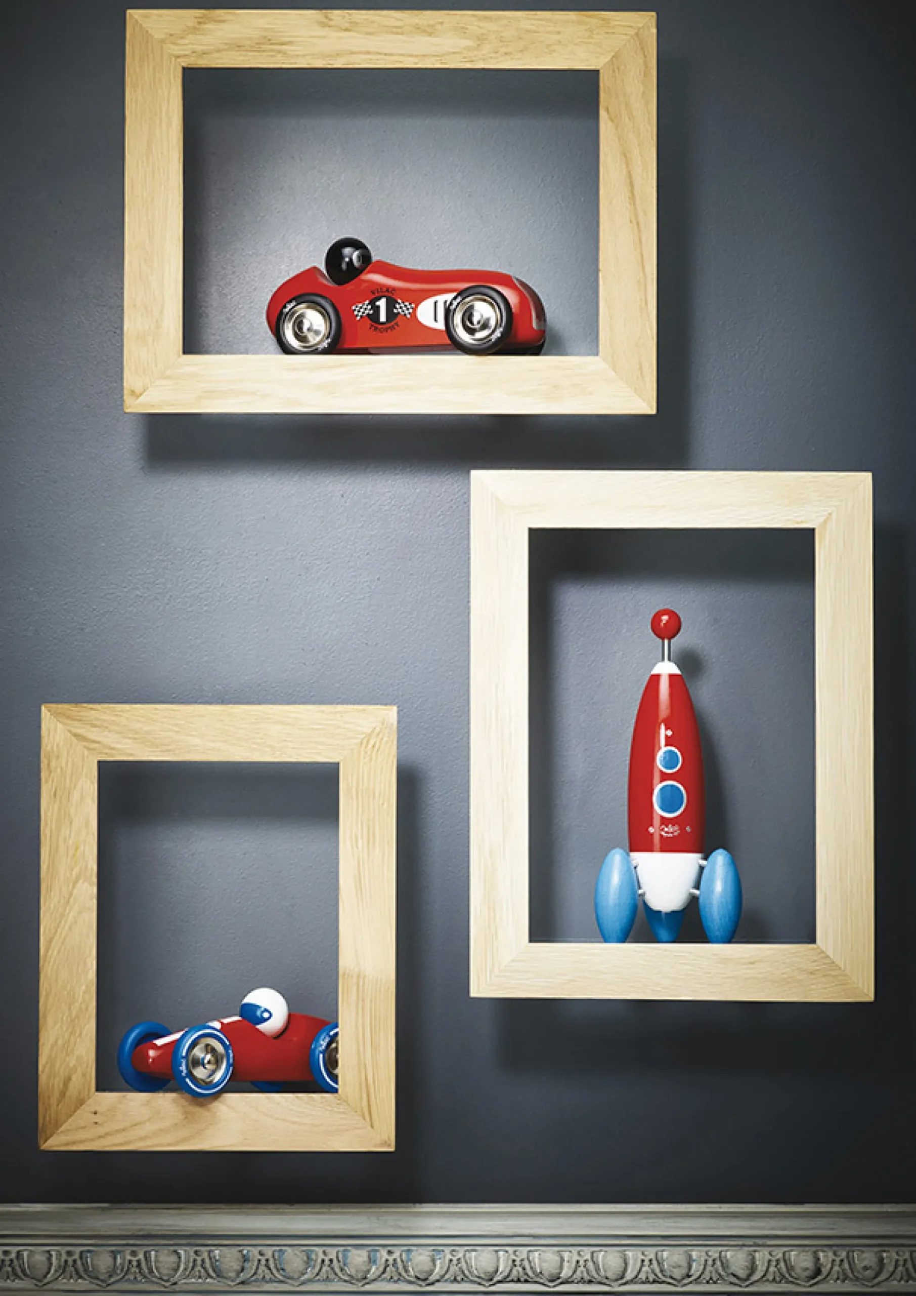 Voiture en bois, Course - Grand modèle rouge