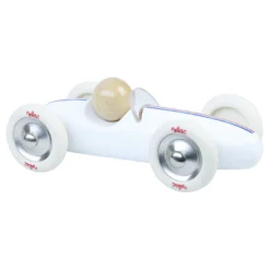 Voiture en bois, Grand prix vintage - Modèle medium blanc