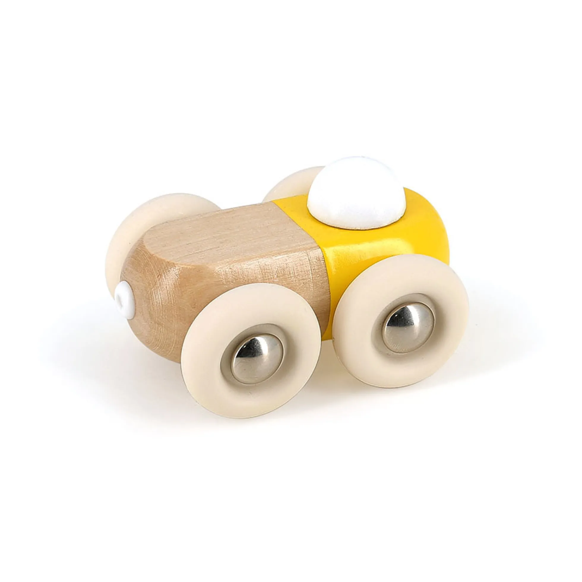 Voiture en bois, Moit-moit - Petit modèle jaune