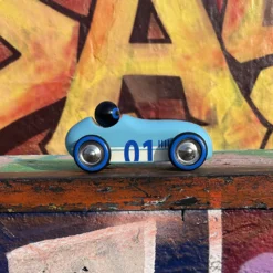 Voiture en bois, Old sport Compet’ - Turquoise
