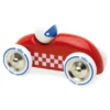 Voiture en bois, Rallye checkers - Grand modèle rouge